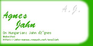 agnes jahn business card